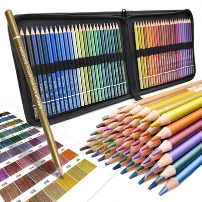 Brutfuner 50/72 pezzi Matite colorate metalliche, nucleo morbido a base di olio con colori vibranti, ideali per disegnare, sfumare, schizzare, ombreggiare, colorare per adulti principianti, ritorno a scuola