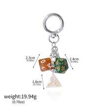 摇滚风黑色骰子台球钥匙扣 Y2K 粉色幸运骰子星爆吊坠斜挎包链饰品礼物送朋友 - 彩色 - 查看 33