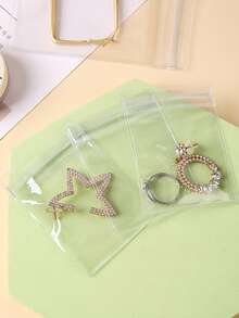 1 pieza Bolsa colgante de almacenamiento de joyas de doble cara con 80 bolsillos, organizador de joyas para armario - Multicolor - Ver 11