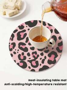 1 件装，粉色豹纹 PU 皮革鼠标垫，笔记本电脑桌垫，防滑，可水洗，防污，适合情侣/学生/办公室/学习空间，生日礼物，毕业礼物。 - 查看 6