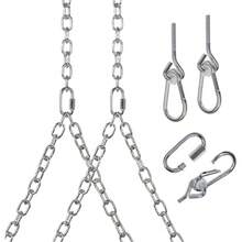Heavy Duty 700 Lb Porch Swing Hanging Chain Kit - Color: Silver (8 Foot Ceiling) - Silver - View 1