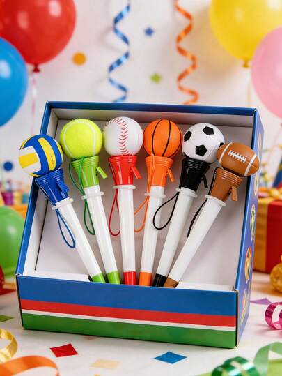 6/3/1pc Creative Venting Gel Pen Pinchable Rebound Boxing Student Football Style Water Fun Stationery Pen Baby Shower Party Favors World Cup Party Gifts