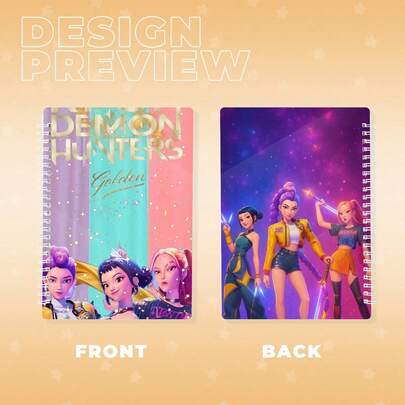 Hasbro Sổ tay lò xo K-POP - Sổ nhật ký in hình nhân vật hai mặt, thích hợp cho học sinh, ghi chú và sưu tầm đồ lưu niệm - Sổ tay in hai mặt khổ A5, thích hợp để ghi chú, phác thảo và lưu niệm.