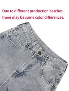Jeans versátiles de unicolor para adolescentes y niñas - Azul - Ver 7