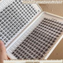 320簇假睫毛套装，C型卷翘可重复使用DIY假睫毛，长度11-13mm混合，自然动漫蓬松十字簇假睫毛，轻盈柔软，适合化妆新手 - C - 查看 2