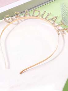1pc Metal "Graduate" Headband, Rose Gold Color With Rhinestones, Suitable As Graduation Gift, Graduation Party, Graduation Ceremony Photo Prop, Graduation Party Decor - Multicolor - View 6