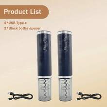 Feizsmile （1个/2个套装）电动开瓶器，USB充电式自动开瓶器，小巧精致，一键操作，可重复使用，适用于家庭、厨房、派对、酒吧、婚礼，便携式电动开瓶器（黑色/红色） - 紅酒開瓶器 - 查看 13
