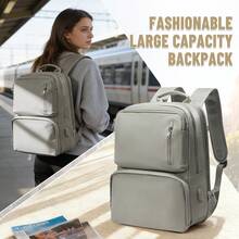 Large Capacity Laptop Backpack, Fashionable Waterproof Business Travel Backpack With Multiple Pockets, Suitable For Work, School, Commute And Leisure - Multicolor - View 4
