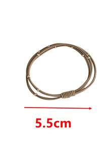 Dây buộc tóc không đường may đính hạt màu nâu, 5 chiếc, phụ kiện ngày lễ - Nhiều màu - Xem 7