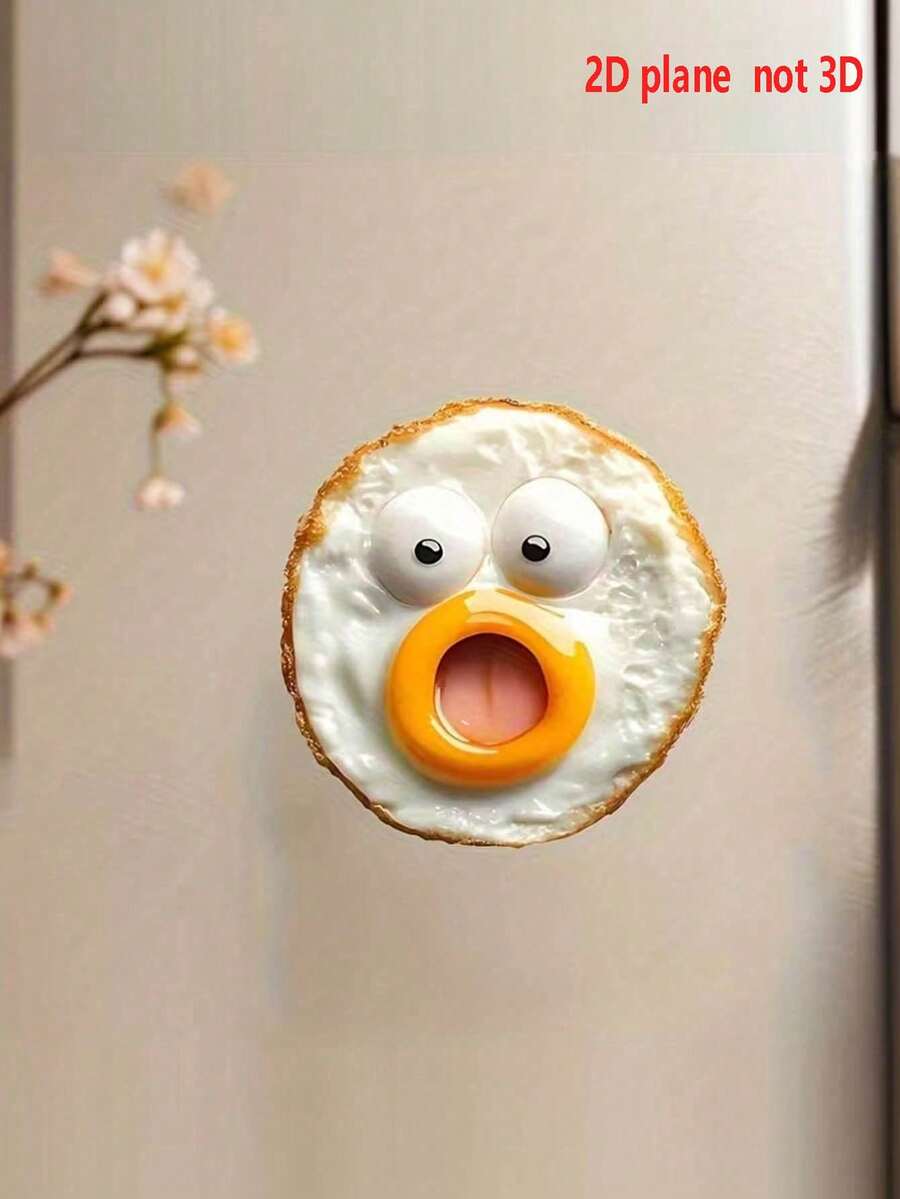 1个可爱惊喜蛋冰箱贴，椭圆形亚克力冰箱装饰，趣味设计，是送给美食爱好者、家人和朋友的理想厨房礼物，可DIY手工制作，适用于冰箱、白板和洗碗机装饰，用途广泛，适用于家庭、厨房和办公室，是美食爱好者和节日礼物的完美之选。 - 彩色 - 查看 1