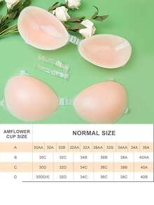 1pc Silicone Invisible Bra, Thickened Strap Invisible Push-Up Bra, Waterproof & Skin-Friendly, Essential For Women In Spring/Summer For Camping & Swimming - Beige - View 7