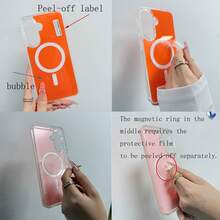 磁吸充電手機殼 適用於 Galaxy A57 A37 A17 A07 A56 A36 A26 A16 A06 A15 A35 A55 S25 FE S26 Ultra S25 Ultra 透明壓克力薄型保護殼 - 橘色 - 查看 10