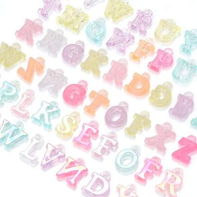 30g/Túi Khoảng 130 hạt charm chữ cái acrylic nhiều loại từ A-Z, mặt dây chuyền chữ cái để làm vòng tay, vòng cổ, móc khóa, đồ trang sức thủ công, hạt acrylic bóng và mờ.