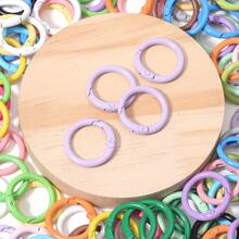 50 piezas Ganchos de resorte coloridos, Anillos de mosquetón redondos abiertos, Clips para bolsas, Anillos conectores para correa de perro, Accesorios de joyería DIY - Multicolor - Ver 5