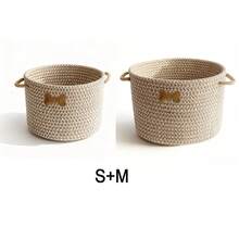 Giỏ đựng đồ chơi cho mèo và chó, giỏ đan dây thừng, giỏ để bàn có tay cầm, hộp đựng đồ trang trí nhà kiểu Boho cho lối vào, đồ ăn vặt cho thú cưng, phụ kiện, mỹ phẩm, đồ chơi, quần áo và sắp xếp đồ đạc. - Nhiều màu - Xem 12