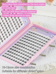 240 Stück Cartoon Wimpern, Barett Farbverlauf Lila Faule Sonnenblume Wimpernbuch, 8-13mm Länge 0,07mm Dicke, leichte Einzelwimpern, natürlich weich DIY Kunstmink Wimpern, wiederverwendbar langanhaltend Make-up Grundbedarf, geeignet für Anfänger, Geschenk für Frauen & Mädchen - C - Übersicht 2