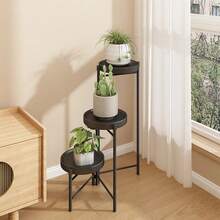 3/5 Tier Metal Corner Plant Stand, Foldable High Rack Display Shelf Suitable For Orchids, Indoor Outdoor Balcony Patio Garden Living Room Home Use - B - View 5