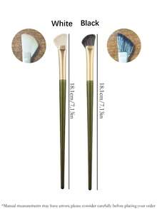 10 Stücke/5 Stücke/2 Stücke grüne sichelförmige Konturpinsel zum Highlighten, Blenden und Konturieren von Nase und Wangen. Makeup Pinsel mit weichen Borsten, kompakt und tragbar. Multifunktionaler Foundation Pinsel, Concealer Pinsel, Rouge Pinsel, Konturpinsel. - Verschiedenfarbig - Übersicht 3