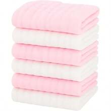 12pcs 20"X12"/12x12 Inches Burp Cloths Baby Muslin Washcloths -100% Cotton Muslin Soft Absorbent Large Baby Drool Towel/Baby Burp Towel/Baby Bath Wash Cloths For Newborns Kids Girls And Boys -12 Pack, 12x12 Inches - White+Light Bean Paste Series,Burp Cloths Baby Girl - 彩色 - 查看 19