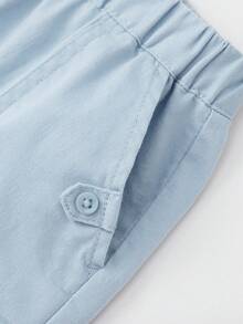 Balabala Bộ quần áo 2 món cho bé trai, chất liệu mềm mại, thoáng khí, dễ thương và thoải mái, thích hợp cho mùa hè 2026. - tông màu xanh trắng - Xem 5