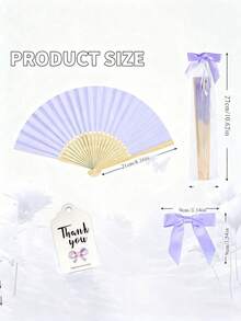 1-20件套优雅折扇套装，包含领结和礼品袋，竹制折扇，适合新娘，可用作伴娘礼物和婚礼装饰，是派对、活动和夏季配饰的完美之选。 - 復古折疊扇 - 查看 5