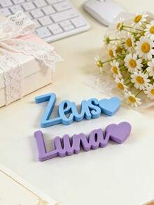 Custom 3D Printed Personalized Text Decorations With Hearts, Aesthetically Bedroom Desktop Bookshelf Decorations, Custom Branded Home Decor, Romantic Gifts For Couples, Valentine's Day, Anniversary, Birthday, Wedding Gifts, Branded Children's Room Gifts, Father's Day And Mother's Day Gifts - Multicolor - View 5