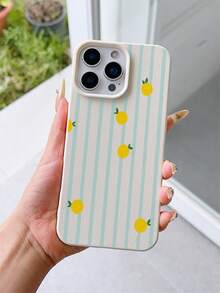 1 chiếc ốp lưng điện thoại TPU chống sốc tối giản họa tiết chanh sọc trắng, phù hợp với 17 Pro Max, 16 Pro Max, 15 Pro Max, 14, 13, 12, 11 Pro Max - Nhiều màu - Xem 2