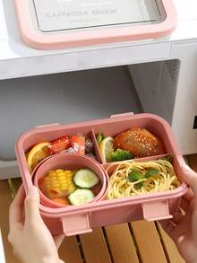 1 hộp cơm trưa, hộp bento dùng được trong lò vi sóng và máy rửa chén, kèm dụng cụ ăn uống, thích hợp cho văn phòng, trường học, nhà bếp, du lịch. - Nhiều màu - Xem 9