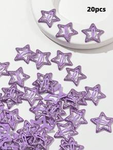 20 piezas Pinzas para el cabello con estrellas rosas de moda básicas para mujeres, ganchos para el cabello, pasadores para el cabello, hebillas para el cabello, horquillas, accesorios - Rosa - Ver 11