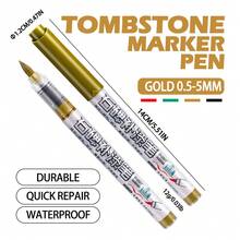 1 bút đánh dấu phục chế bia đá, màu vàng/đỏ/xanh lá/đen, bút thư pháp khô nhanh, chống phai màu. - Nhiều màu - Xem 12