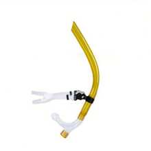1 pieza Tubo de snorkel profesional para adultos, para entrenamiento de natación, práctica de respiración estilo libre, boquilla de silicona, equipo de natación y buceo - Naranja - Ver 2