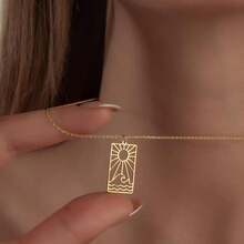 Wellen Halskette für Frauen, 18K vergoldeter Wellen Anhänger, Strandschmuck, einfache Sommer Halskette, Edelstahl Kette und Anhänger, exquisites Schmuckgeschenk für sie, Muttertagsgeschenk. - Gold - Übersicht 1