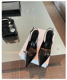 Women Heeled Sandals - Black 8cm - View 6