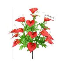 18 piezas Ramo de lirios de cala artificiales, flores falsas de tacto real, arreglo floral de plástico sin mantenimiento, adecuado para decoración de bodas, fiestas, hogar, jardín exterior, jarrón no incluido - Multicolor - Ver 10