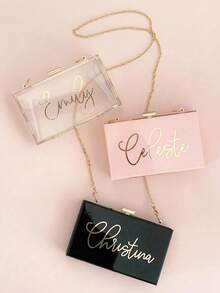 Ví cầm tay acrylic in tên/chữ cá nhân hóa, Ví cầm tay cho phù dâu, Túi phù dâu, Ví acrylic tùy chỉnh cá nhân hóa, Ví cầm tay acrylic, Quà tặng ngày lễ cho bạn bè, phụ nữ, người yêu, Ví cá nhân hóa, Ví cầm tay acrylic tùy chỉnh cá nhân hóa, Quà Giáng sinh, Ví và túi xách nữ, Ví vàng, Túi đựng đồ du lịch - Nhiều màu - Xem 3