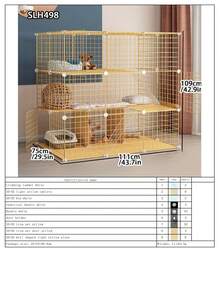 Lồng mèo sắt 2 tầng có khay vệ sinh, nhà cho mèo trong nhà với không gian rộng rãi, chuồng mèo nhỏ màu vàng. - Nhiều màu - Xem 13