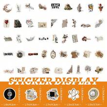 100 Stück Vintage Künstlerische Retro Art Graffiti Aufkleber für Helm, Fahrrad, Zeitplanbuch, Federmäppchen, Dekorationen, Scrapbooking Zubehör - 100 Stück - Übersicht 6