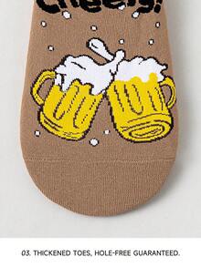 1 Pair Men's Colorful Beer Pattern Artistic Design Breathable Casual Sports Ankle Socks, Suitable For Travel, Home, Office, Holiday Gifts - Multicolor - View 7