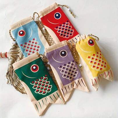 Túi đựng đồ hình cá dễ thương, ví đựng tiền xu, túi đựng son môi, túi đựng băng vệ sinh, túi đựng trang sức, túi du lịch, túi đựng dụng cụ mỹ phẩm, túi trang trí treo đa năng, túi quà nhỏ, túi trang điểm, túi đựng trang sức, túi quà tặng dự tiệc, túi đựng đồ tái sử dụng, túi quà tặng triển lãm và đám cưới, phong cách Bohemian, họa tiết cá Koi may mắn, phù hợp cho mọi mùa.