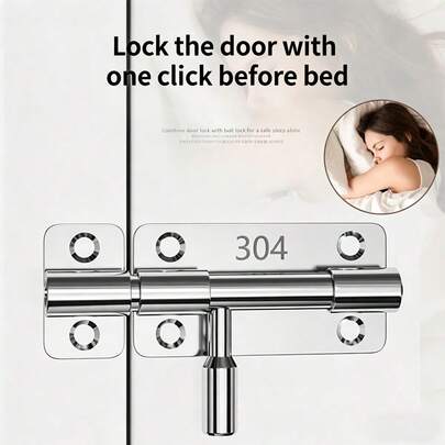 1 chốt cửa bằng thép không gỉ 304, khóa trượt, chốt an ninh chịu lực cao dành cho cửa gỗ, cổng.