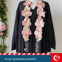 2pcs Minimalist Graduation Gown Ornaments, Graduation Memento, Special Graduation Gift With Arabic Graduation Blessing, Perfect For Graduation Ceremony Gown Decor, Graduation Party Decor, Graduation Bouquet Decor (No Flower) - Multicolor - View 2