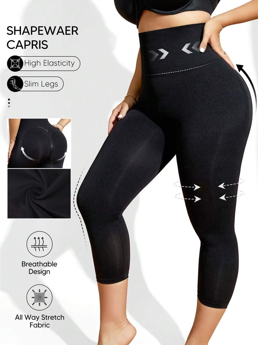 Suprenx 1pc Women High Waist Shapewear Shorts, Tummy Control Butt Lifting Slimming Panties, Plus Size Shapewear