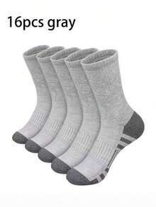 60/50 Pairs Comfortable Men's Sports Boat Socks, Suitable For Outdoor Casual Wear, All-Season White Antibacterial Odor-Resistant Moisture-Wicking Thick Sports Socks. Comfortable Daily Wear Unisex Casual Socks - Multicolor - View 25