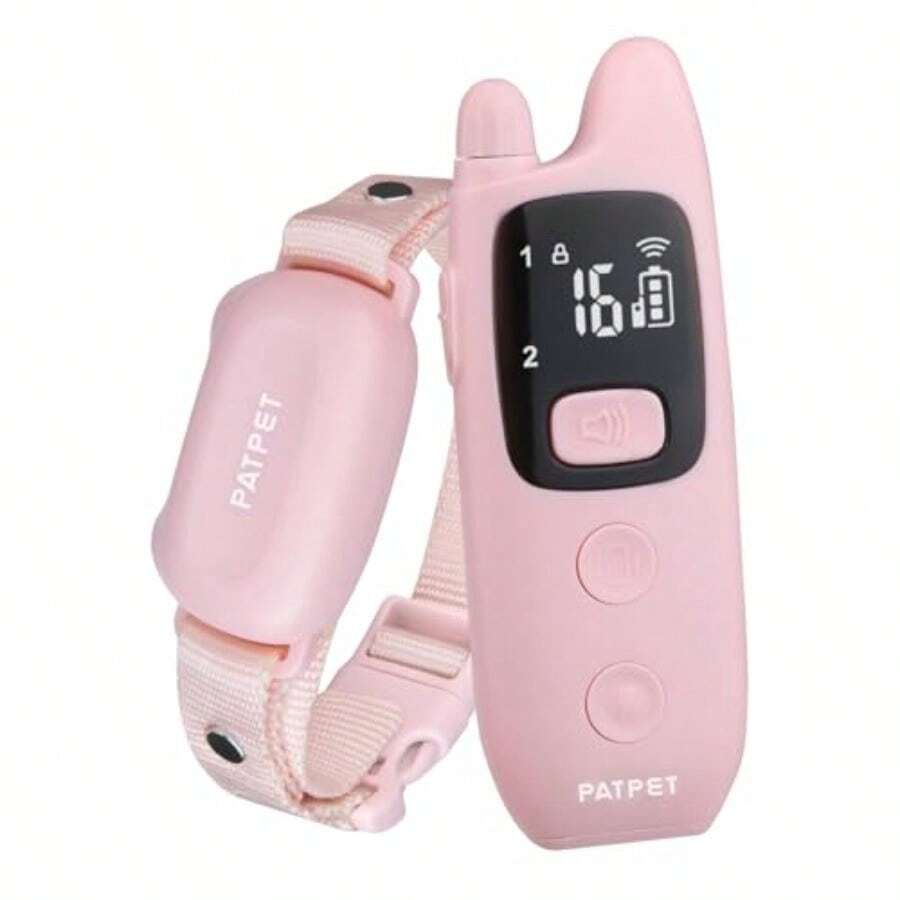 Collar de choque para perro con control remoto collar de entrenamiento impermeable para perros pequeños medianos y grandes con pitido vibración y 16 niveles estáticos de choque - Rosa - Ver 1