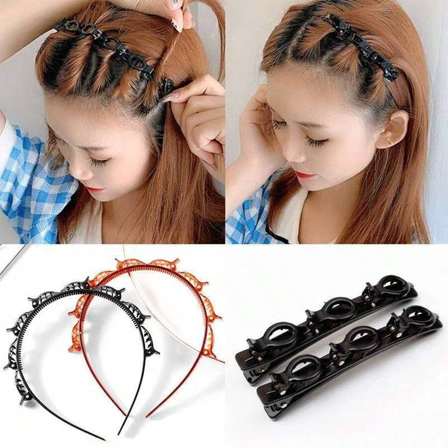 2 chiếc băng đô dệt, băng đô rỗng hai lớp, phụ kiện trang trí tóc cho trán và tóc mái. - nhiều màu - Xem 1
