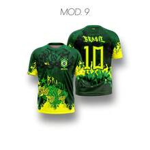 Brazil World Cup Personalized Dryfit Men's Football Jersey With Exclusive Retro Urban Prints - MOD 9 - 查看 1