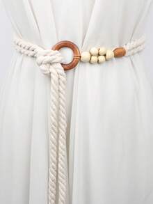 1pc Women's Bohemian Style Woven Belt, Suitable For Dresses, Solid Color - Multicolor - View 11