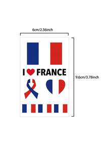 1Pc Flag Tattoo Temporary Tattoo France Portugal England Germany Spain Netherlands Football Waterproof Sweatproof Disposable For Women And Mem Face Arm Waist Chest Leg Abdomen Neck Hand Finger Back For Dancing Party Stage Performance Modernist Body Art - Multicolor - View 10