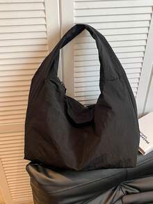 Mẫu mới về: Túi đeo chéo một vai thanh lịch, túi xách cỡ lớn, túi đeo nách độc đáo tinh tế dành cho nữ, mùa xuân/hè. - màu đen - Xem 3