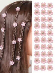 10个迷你花朵水晶发夹，串珠发爪，用于发型装饰，公主新娘甜美发饰，适合日常发型、夏季、假日、旅行、头部装饰、节日、生日等场合。 - 粉色 - 查看 5